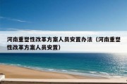 河南重塑性改革方案人员安置办法（河南重塑性改革方案人员安置）