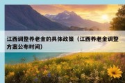 江西调整养老金的具体政策（江西养老金调整方案公布时间）