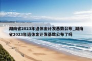 湖南省2023年退休金计发基数公布_湖南省2023年退休金计发基数公布了吗