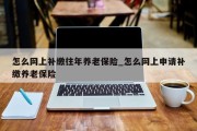 怎么网上补缴往年养老保险_怎么网上申请补缴养老保险