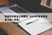 各省市养老金上调情况（2021年各省养老金上调一览表）