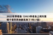 2023年养老金（2023养老金上调方案哪个省份具体都出来了7月17日）