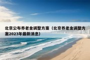 北京公布养老金调整方案（北京养老金调整方案2023年最新消息）