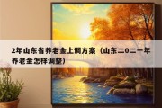 2年山东省养老金上调方案（山东二0二一年养老金怎样调整）