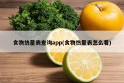 食物热量表查询app(食物热量表怎么看)