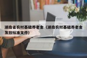 湖南省农村基础养老金（湖南农村基础养老金发放标准文件）