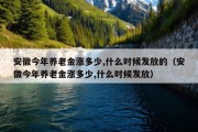 安徽今年养老金涨多少,什么时候发放的（安徽今年养老金涨多少,什么时候发放）