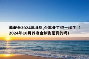 养老金2024年并轨,企事业工资一样了（2024年10月养老金并轨是真的吗）