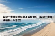 公益一类事业单位是正式编制吗（公益一类事业编制什么意思）