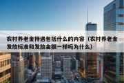 农村养老金待遇包括什么的内容（农村养老金发放标准和发放金额一样吗为什么）