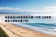 养老金交24年能领多少钱一个月（24年养老金上涨有方案了吗）