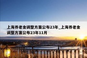 上海养老金调整方案公布23年_上海养老金调整方案公布23年11月