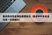 泰安农村养老保险缴费档次（泰安农村养老金标准一览表图片）