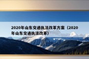 2020年山东交通执法改革方案（2020年山东交通执法改革）