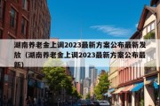 湖南养老金上调2023最新方案公布最新发放（湖南养老金上调2023最新方案公布最新）