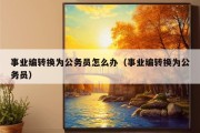 事业编转换为公务员怎么办（事业编转换为公务员）