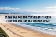 云南省事业单位薪级工资标准表2022查询（云南省事业单位薪级工资标准表2022）