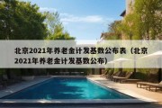 北京2021年养老金计发基数公布表（北京2021年养老金计发基数公布）