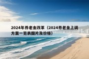 2024年养老金改革（2024养老金上调方案一览表图片及价格）