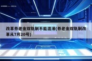 改革养老金双轨制不能混淆(养老金双轨制改革从7月20号)