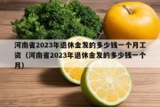 河南省2023年退休金发的多少钱一个月工资（河南省2023年退休金发的多少钱一个月）