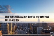 甘肃机构改革2024方案乡镇（甘肃机构改革2024方案）