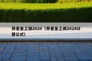 养老金上调2020（养老金上调2024计算公式）