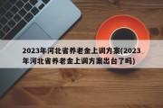 2023年河北省养老金上调方案(2023年河北省养老金上调方案出台了吗)