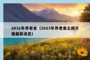 2031年养老金（2023年养老金上调方案最新消息）