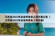 江苏省2023年企业养老金上调方案公告（江苏省2023年企业养老金上调方案）