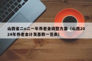 山西省二o二一年养老金调整方案（山西2024年养老金计发基数一览表）