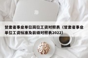 甘肃省事业单位岗位工资对照表（甘肃省事业单位工资标准及薪级对照表2022）