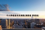 个人养老金试点湖南(湖南省 养老金)