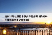 杭州20年社保能拿多少养老金呢（杭州20年社保能拿多少养老金）