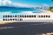 云南事业人员工资标准表最新版（云南省事业单位公布平均工资）