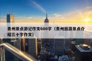 贵州景点游记作文600字（贵州旅游景点介绍三十字作文）