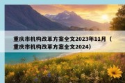 重庆市机构改革方案全文2023年11月（重庆市机构改革方案全文2024）