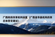 广西政府改革机构设置（广西省市县机构改革总体意见建议）