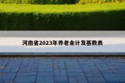 河南省2023年养老金计发基数表