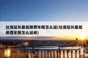 社保延长最低缴费年限怎么延(社保延长最低缴费年限怎么延续)