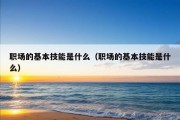 职场的基本技能是什么（职场的基本技能是什么）