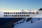 河南省2023年退休金发的多少呢今年（河南省2023年退休金发的多少呢）