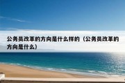 公务员改革的方向是什么样的（公务员改革的方向是什么）