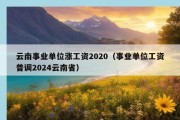 云南事业单位涨工资2020（事业单位工资普调2024云南省）