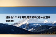 退休金2022年并轨是真的吗(退休金迎来好消息)