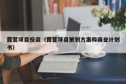 露营项目投资（露营项目策划方案和商业计划书）