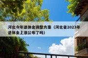 河北今年退休金调整方案（河北省2023年退休金上涨公布了吗）