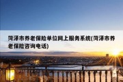 菏泽市养老保险单位网上服务系统(菏泽市养老保险咨询电话)