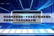 城乡居民养老保险一个月交多少钱(城乡居民养老保险一个月可以领多少钱)