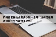 杭州养老保险金要多少钱一个月（杭州现在养老保险一个月能领多少钱）